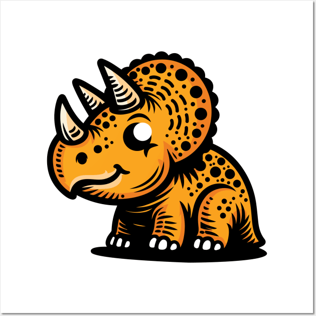 Animal Dinosaur Triceratops Kids Baby Wall Art by Dooodeee